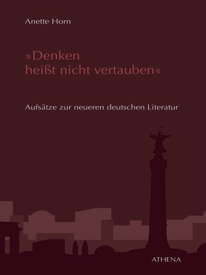 cover image of "Denken heißt nicht vertauben"